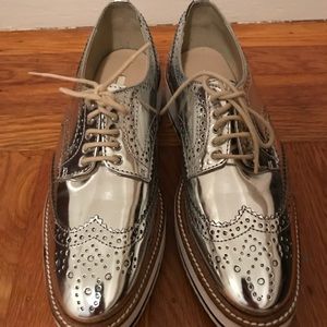 Zara silver wing tips